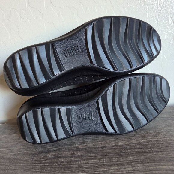 Drew Metro Perforated Leather Low Wedge Slip-On Shoes Black 8.5 WIDE Orthopedic - Picture 10 of 12